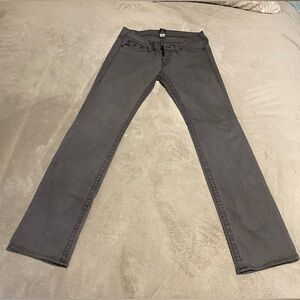 True Religion Billy, Low Rise, Charcoal, Straight-Leg Pants